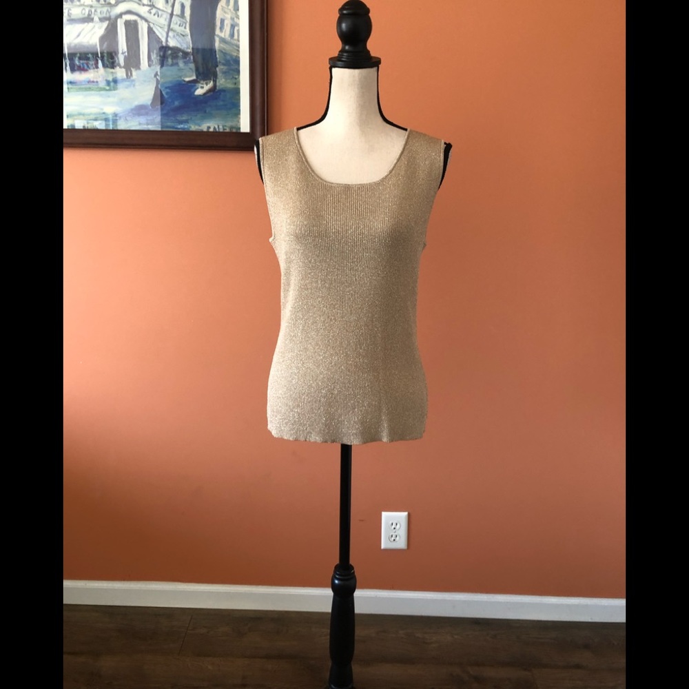 IOS gold sparkly tank style sleeveless sweater